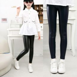 Trousers Grils Leggings Faux Leather High Quality Slim Children Baby Kids Elasticity Skinny Pants 2023