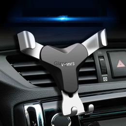 Car Key Gravity Car Holder For Phone in Car Air Vent Mount Clip Cell Holder No Magnetic Mobile Phone Stand For iPhone 13 Xiaomi Samsung C230912