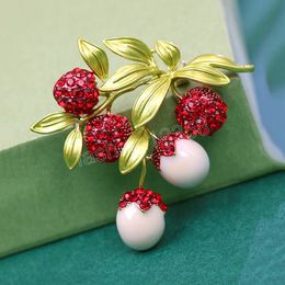 New Creative Women Men Classic Litchi Brooches Pins Plant Fruit Exquisite Design Jewellery For Lady Party Wedding