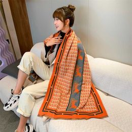 30% OFF Hot selling winter cashmere carriage with air conditioning decoration thick shawl long warm sheep stick scarf