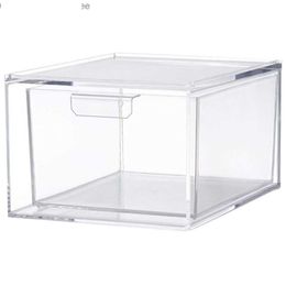 Storage Boxes Bins Stackable Bin Plastic Garbage Pl Out Der Table Organiser Transparent Organisation Acrylic Display Box Z230811 Drop Dhhsv