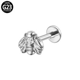 Titanium Helix Clicker Lip Piercing Industrial Brosk Spiral gångjärn Tragus Sexigt segment Septumörhängen Body Jewel LaBret