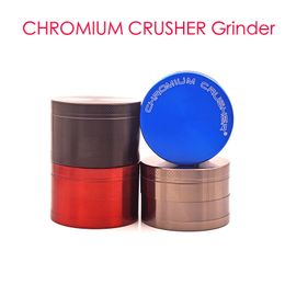 Colourful 4layer 40mm Metal Grinder Zinc Alloy CHROMIUM CRUSHER Herb Grinders smoking Accessory cnc teeth Philtre net dry meatal herb tobacco grinder