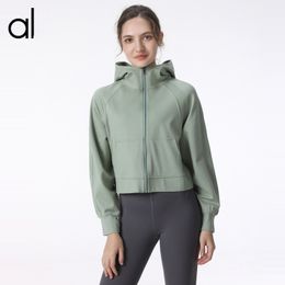 Al Sonbahar ve Kış Yoga Hoodie Womens artı kadife kalınlaşan ceketler davlumbazlar sporu yarım fermuarlı terry tasarımcı kazak chothing gevşek kısa kıyafetler