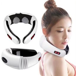 Electric Pulse Back and Neck Massager Far Infrared Heating Pain Relief Health Care Relaxation Tool Intelligent Cervical Massager286f