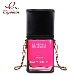 Evening Bags Nail Polish Bottle Shape Purses and Handbags for Women Fashion Crossbody Chain Shoulder Female Designer Cosmetic Bag 2878