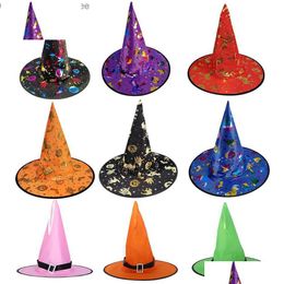 Party Hats 1 Halloween Witch Hat Adt Childrens Makeup Ribbon Top Horn Decoration Role Playing Prop Z230809 Drop Delivery Home Garden F Dhjs2