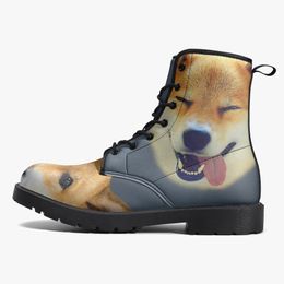 DIY Classic Martin Boots men women shoes Customized pattern fashion cute puppy Versatile Elevated Casual Boots 35-48 72577