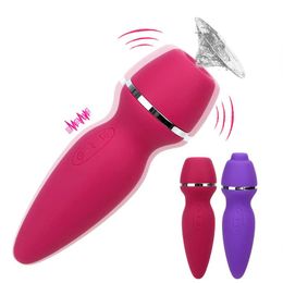 Massage Items upgrade 7 Speed Clit Sucker Vibrator Blowjob Vibrating Sexy Toys for Women with Two Head Oral Licking Clitoris Nippl276C