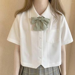 Clothing Sets Japan KANTO KANSAI Neck Short Sleeve White Blouse Shirt For Girls Middle High School Uniforms Dress Jk Uniform Top Summer