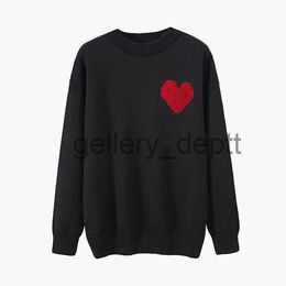 Mens Sweaters Designer sweater love heart A woman lover cardigan knit v round neck high collar womens fashion letter white black long sleeve clothing pull J230912