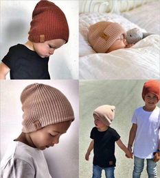 Infant Stripe Knitted Hat Fall And Winter Kids Beanie Pure Colour Striped Wool Beanie Hat Keep Head Warm Crochet Knit Caps For Boys And Girls M259S