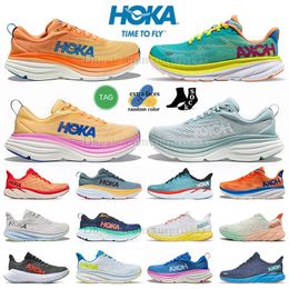 2023 Hot Top Running Shoes Hokas Bondi 8 Impala Mock Orange Clifton 8 9 Evening Primrose Mens Womens Sneakers Walking Shoes Platform Trainers Big Size US 12 13 EUR 46 47