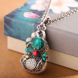 Pendant Necklaces SH Gourd Vintage Burnt Blue Simple And Fashionable Women's Dropping Glue Thread Cutting Craft Fugua