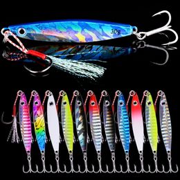 Baits Lures Aorace 12pcs Metal Spoon Jigs Carp Fishing Lure 7g 12g 17g 22g 30g 40g Crankbait Jig Wobbler Bait Sea Pesca 230911