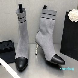 Designer -boots fashion designer shoes elastic printed multi-color socks women's boots