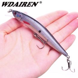 Baits Lures 1Pcs Minnow Fishing Lure 10cm 85g Floating Wobblers Tackle Laser Hard Bait 3D Eyes Artificial Crankbait for Bass Pike Swimbait 230911