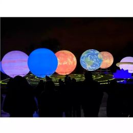 wholesale LED Giant Inflatable Planet Balloons Earth Moon Ball Jupiter Saturn Uranus Neptune Mercury Venus For Party Decoration LL