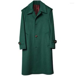 Men's Wool Men's Long Coat Classic Loden Hunting Winter Jacket Elegant Thick Loose Cape Retro Clothing For Men Fashion