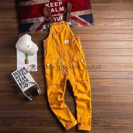 Men's Jeans Men's Loose Cargo Bib Overalls Pants Multi-Pocket Overall Men Casual Coveralls Suspenders Jumpsuits Rompers Wear Coverall dsq jeansL230911