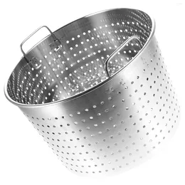 Double Boilers Stainless Steel Colander Strainer Philtre Barrel Kitchen Supplies Turkey Fryer Basket Crawfish Pot