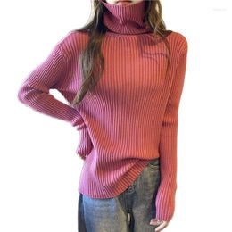 Women's Sweaters Black Pink Turtleneck Korean Style Harajuku Spring Autumn Winter Knitted Vintage Pullover Fashion 2023 Female