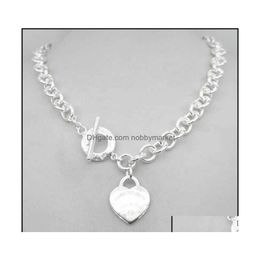 Pendant Necklaces Pendants Jewelry Design Womens Sier Tf Style Necklace Chain S925 Sterling Key Heart Love Egg Brand Charm Nec H09267n