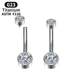 G23 Titanium Navel Piercing Cartilage Clicker Helix Zircon Septum Belly Button Hinge Segment Sexy Body Jewellery Women