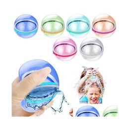 Party Favour Reusable Water Balloons Quick Fill Self-Sealing Bombs Soft Sile Splash Ball Magnetic Outdoor Games Drop Delivery Home Ga Otrxl