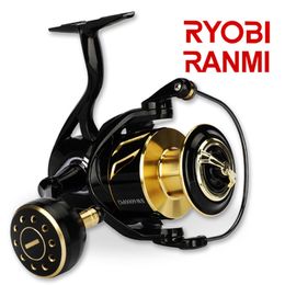 Fly Fishing Reels2 RYOBI RANMI SW Spinning Reels Saltwater Freshwater Carbon Fiber Frame Ultralight surf Reel Max Drag 30kg 230912