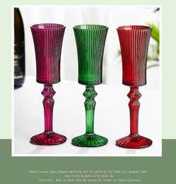 Express! 140ml 6colors European style Romantic Beautiful goblets glass wine lamp thick goblets Champagne glass Restaurant Hotel Weeding LG11