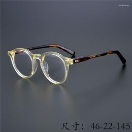 Sunglasses Frames Arrive Limited Edition Vintage Acetate Eyeglass Frame Hand Made Women Men Retro Round Design Engraved