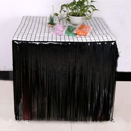 Table Skirt Metallic Tinsel Raindrop 275x74cm Christmas Holiday Skirts Foil Fringe Birthday Dessert Decorations