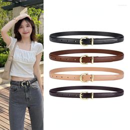 Belts Alloy Women's Leather Belt For Jeans Fashionable And Versatile Waist Women Handmade Stitching Black