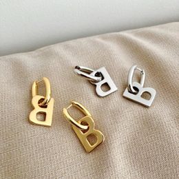 Dangle Earrings S925 Silver Fashion Stud For Men Women Letter B Drop Earrrings Gold Colour Jewellery Gift