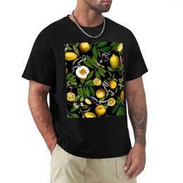 Men's Polos Lemon Tree - Black T-Shirt T-shirts Man Short Plain White T Shirts Men