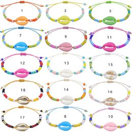 Acrylic Shell Rice Beads Bracelet Bohemian Anklets Summer Beach Jewellery for Women Girl gift fashion