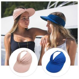 Wide Brim Hats Sun Hat Pleats Protection Ladies Foldable Anti Cap Open Top Caps 2023 For Women Summer