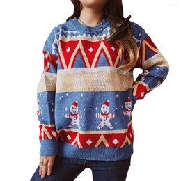 Women's Sweaters Vintage Loose Pullover Christmas Sweater Knitwear Long Sleeve Winter Crop Top Warm Year Clothing Jumper