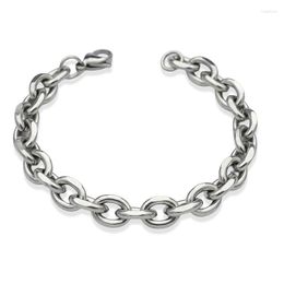Link Bracelets Curb Cuba O-chain Simple Men's Stainless Steel Bracelet Dubai Silver Colour Jewellery