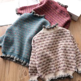 Pullover Autunno Inverno ragazze Pullover Maglione Bambini Maglione lavorato a maglia Bambini Morbidi Vestiti ragazza Top Outfit Abbigliamento 2-14 anni 230912