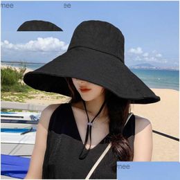 Party Hats Japan And South Korea Big Brim Hat Womens Spring/Summer Folding Travel Sun Solid Colour Casual Fisherman Z230809 Drop Delive Dhwsl