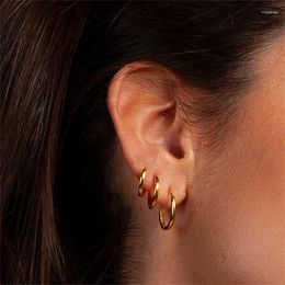 Hoop Earrings Stainless Steel Simple Gold Plated Eardrop For Women