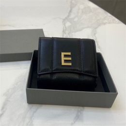 Mini Wallets Woman Luxury B Cardholders Designer Fold Moneybag Hourglass Shape Billfold Fashionable Female Purses Letter Black Clutch