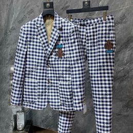 24SS Abiti da uomo Blazer Abiti da uomo firmati occidentali con stampa di frutta Blazer autunno capispalla di lusso cappotto slim fit lettera patchwork pantaloni da abito da donna