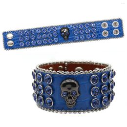 Bangle Punk Dark Western Rhinestone Bracelet For Women's Men Luxury Designer Designed Sparkling Crystal Stud Accessories Handmade Gift