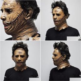 Party Masks Texas Chainsaw Massacre Leatherface Masks Latex Scary Movie Halloween Cosplay Costume Party Event Props Toys Carnival 304E