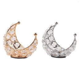 Candle Holders Moon Holder Iron Candlestick Romantic European Stand Ornament For Dining Table Home Office Bedroom Decoration