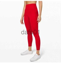 Active Pants lulus Lycra fabric Solid Colour Women yoga pants High Waist Sports Gym Wear Leggings Elastic Fitness Lady Overall Full Tights Workout Size XS-XL x0912