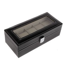 Watch Boxes Cases Box Storage Case Gift Package Jewellery Display 5 Grids Luxury Faux Leather Soft Protection Organiser Watches End 1D 230911